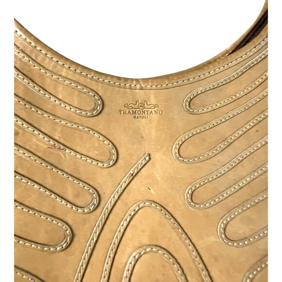 Tramontano Napoli Tan Leather Boho Hobo Shoulder Bag Handbag Purse - Picture 14 of 15